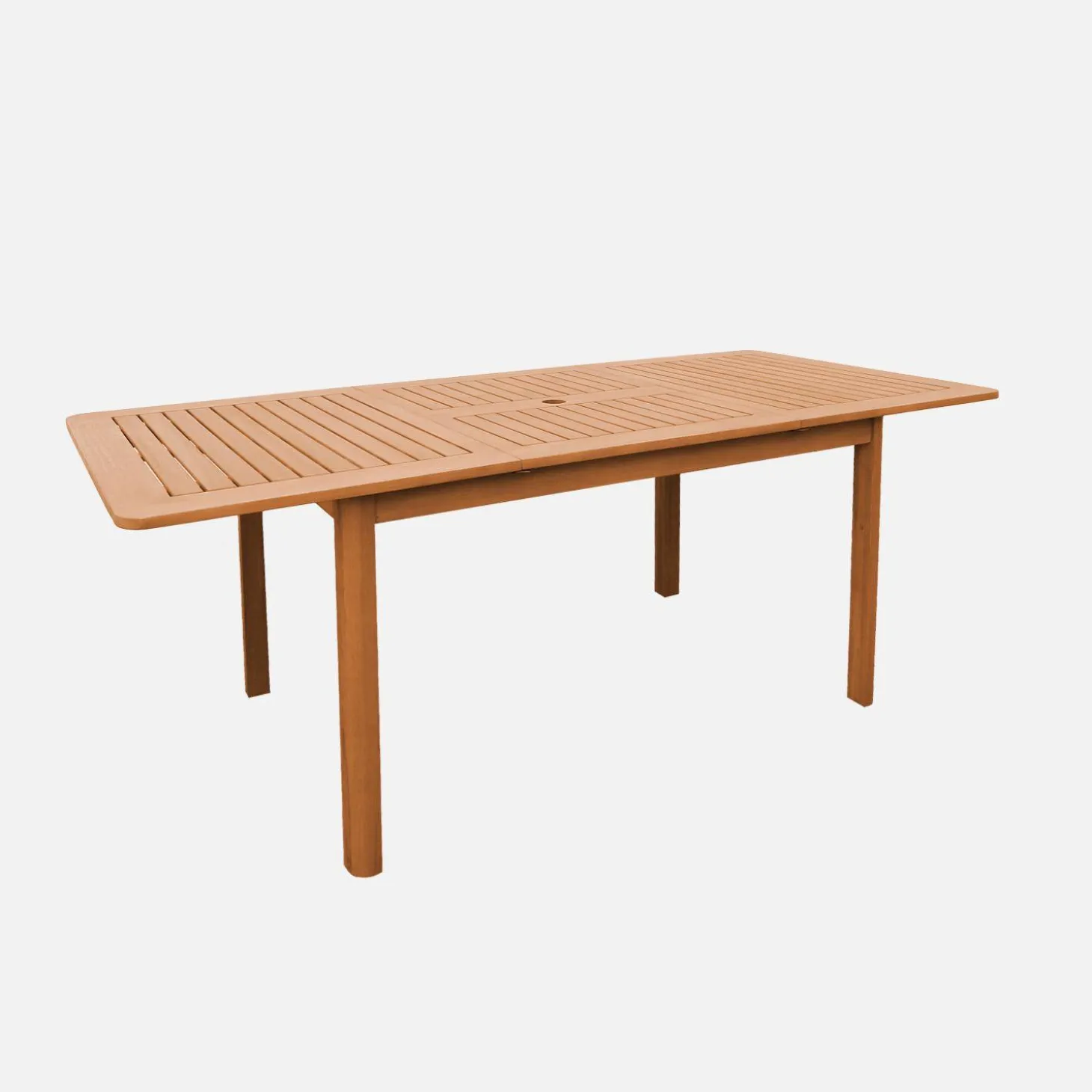 Mesa de jardín extensible de madera de eucalipto, 4-6 plazas