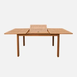 Mesa de jardín extensible de madera de eucalipto, 4-6 plazas