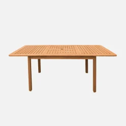 Mesa de jardín extensible de madera de eucalipto, 4-6 plazas