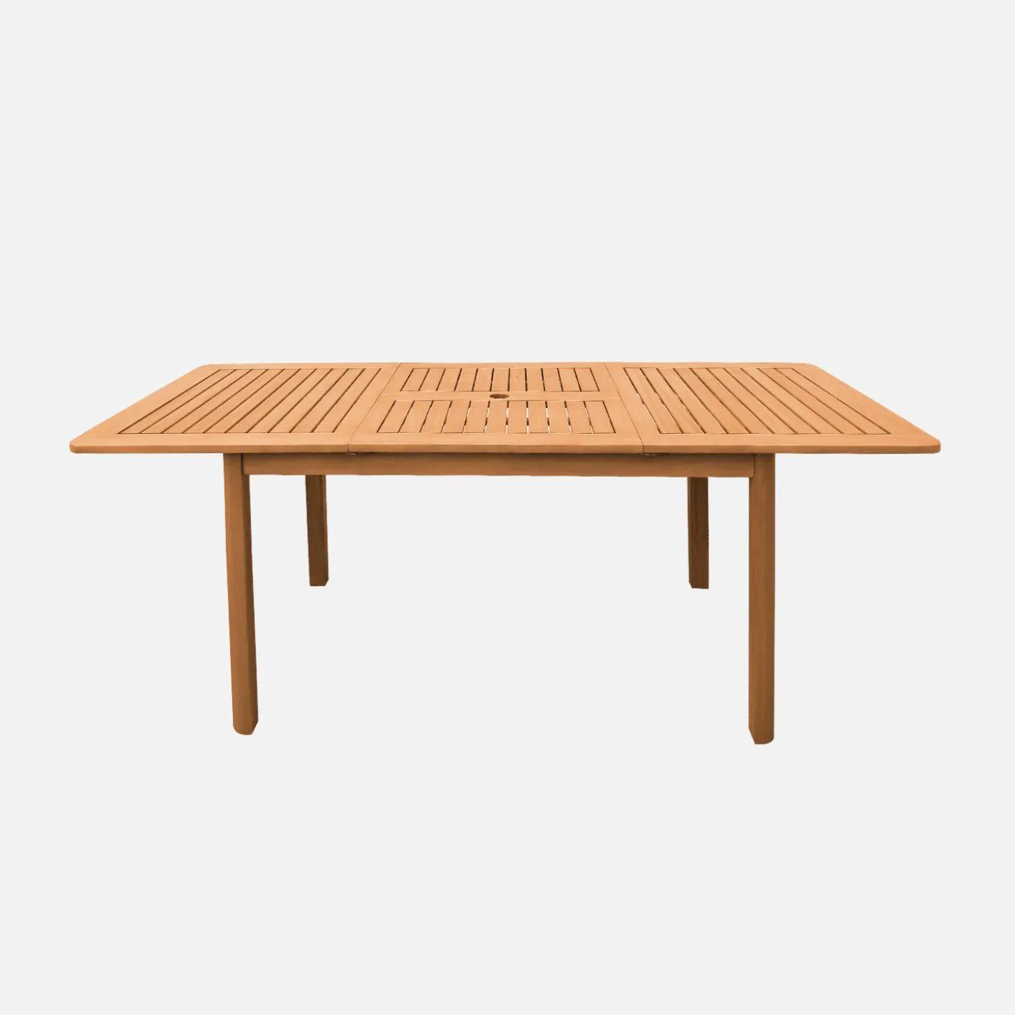 Mesa de jardín extensible de madera de eucalipto, 4-6 plazas
