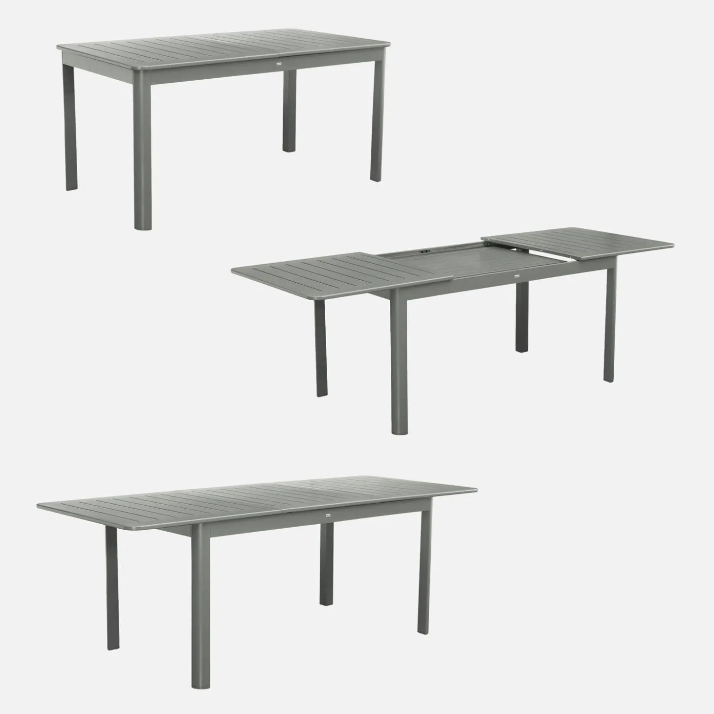 Mesa de jardín extensible de aluminio de 8 plazas