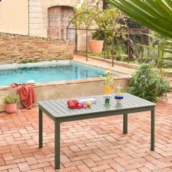 Mesa de jardín extensible de aluminio de 8 plazas