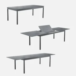 Mesa de jardín extensible de aluminio de 8 plazas