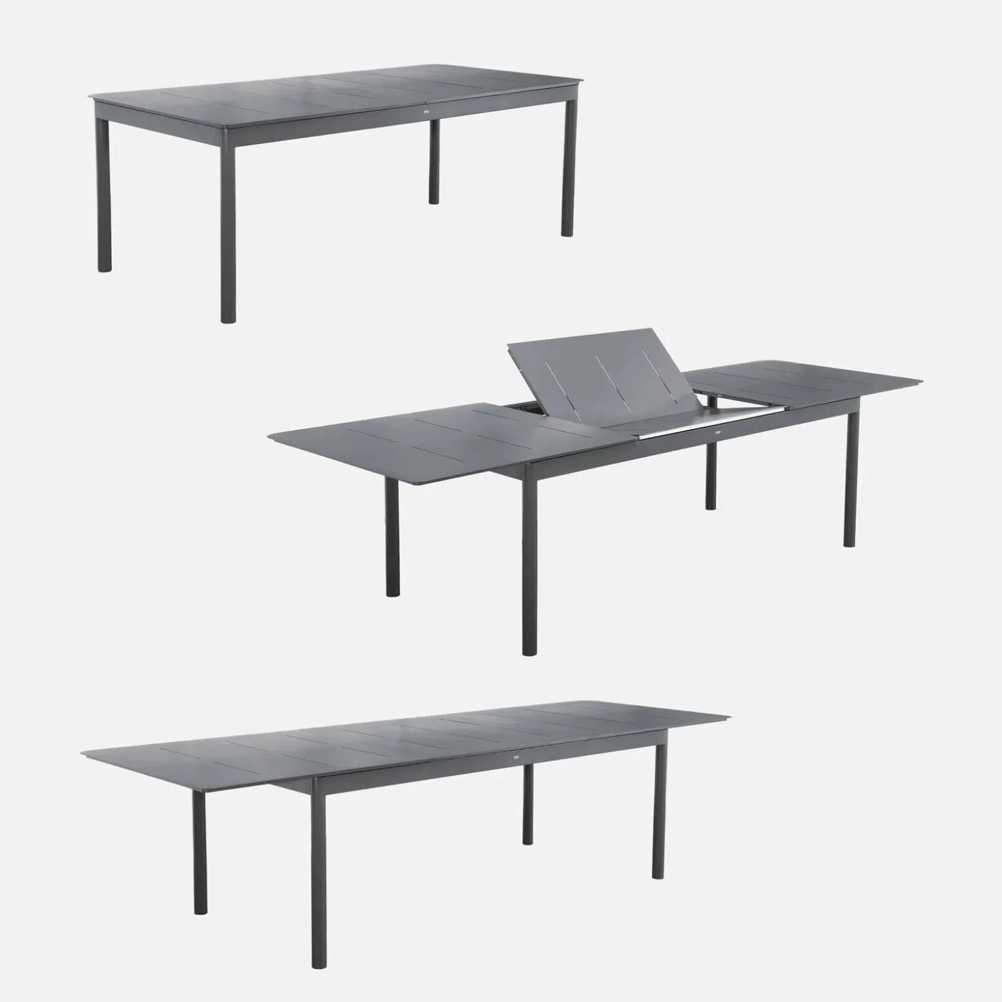 Mesa de jardín extensible de aluminio de 8 plazas