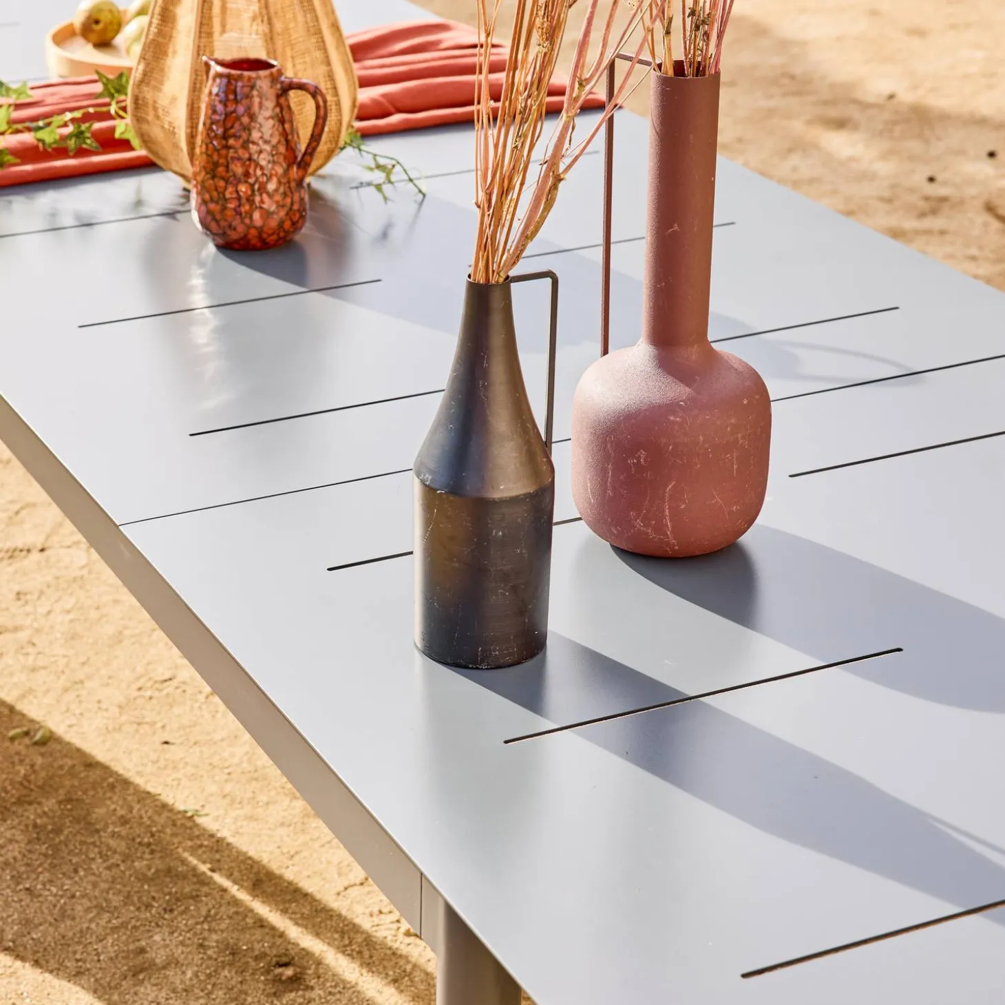 Mesa de jardín extensible de aluminio de 8 plazas