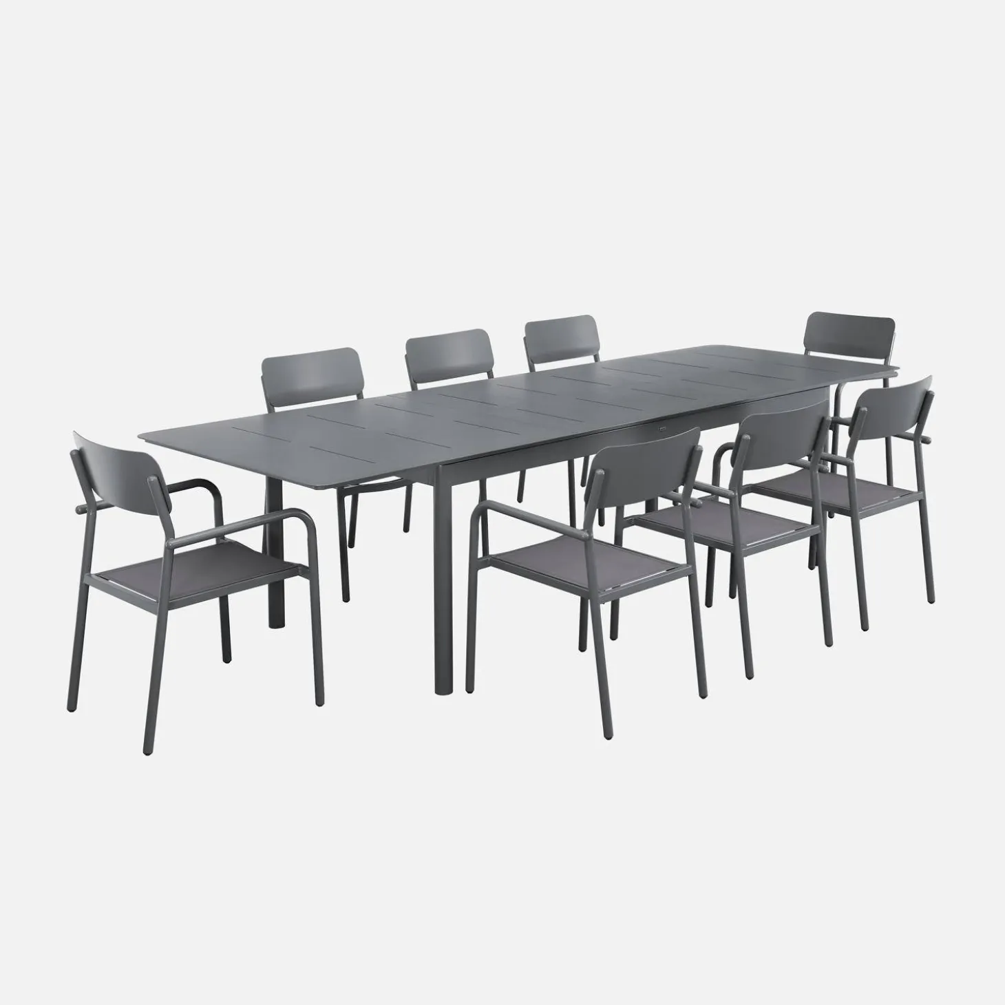 Mesa de jardín extensible de aluminio de 8 plazas