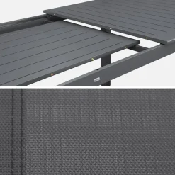 Mesa de jardín extensible de aluminio con 6 sillas