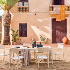Mesa de jardín extensible de aluminio 8 sillas