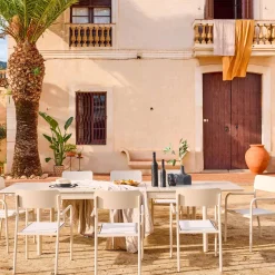 Mesa de jardín extensible de aluminio 8 sillas