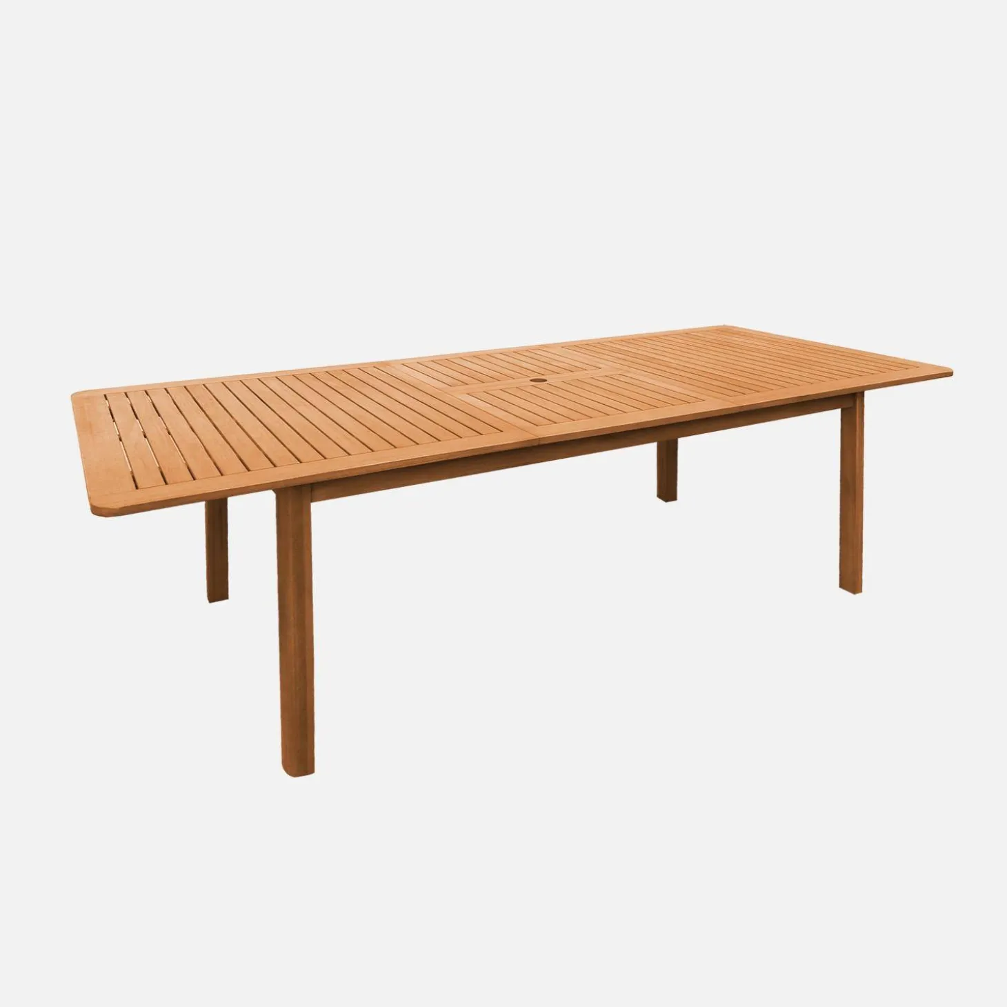 Mesa de jardín extensible de madera de eucalipto, 6-8 plazas