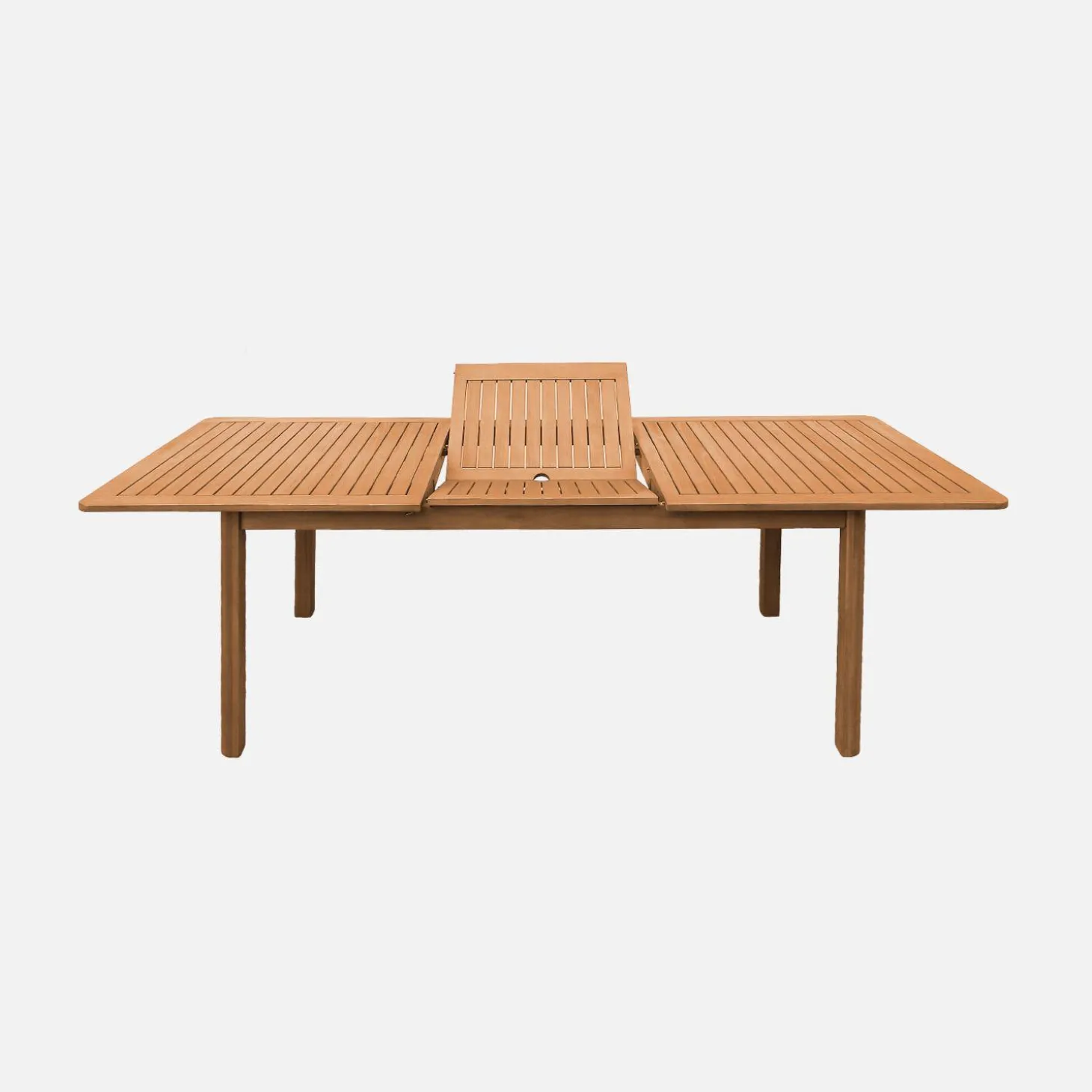 Mesa de jardín extensible de madera de eucalipto, 6-8 plazas