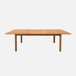 Mesa de jardín extensible de madera de eucalipto, 6-8 plazas