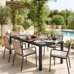 Mesa de jardín extensible de aluminio, 12 plazas