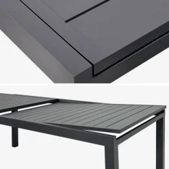 Mesa de jardín extensible de aluminio, 12 plazas