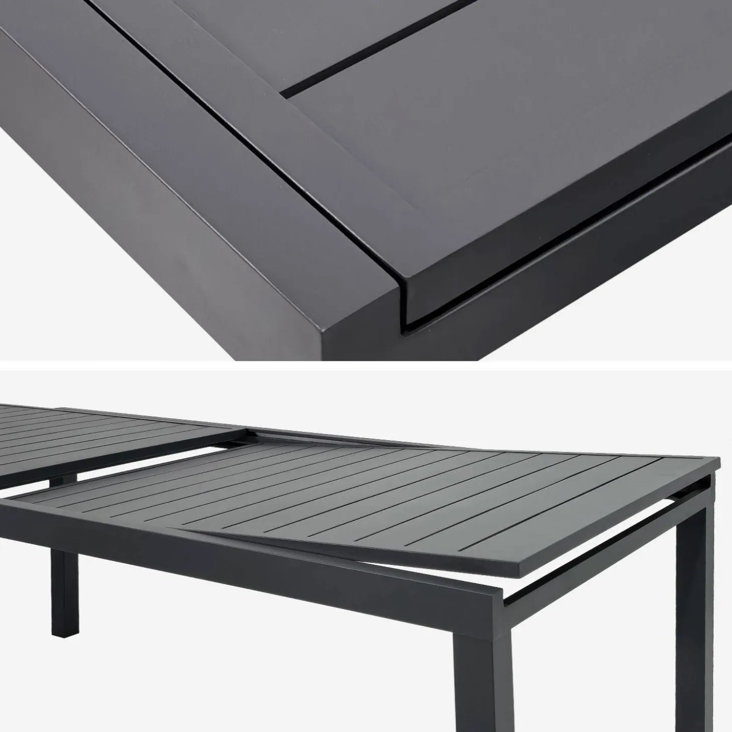 Mesa de jardín extensible de aluminio, 12 plazas