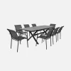 Mesa de jardín extensible de aluminio y cristal, 8 lugares
