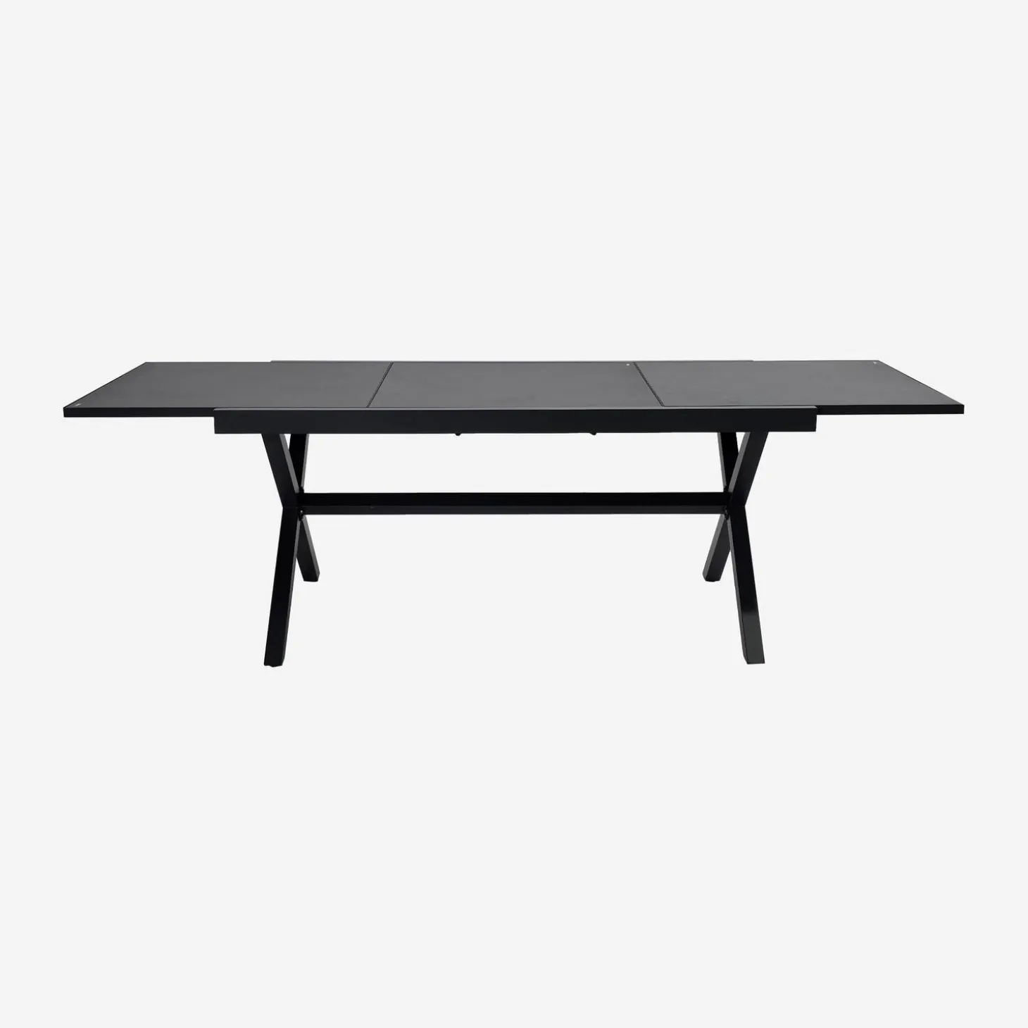 Mesa de jardín extensible de aluminio y cristal, 8 lugares