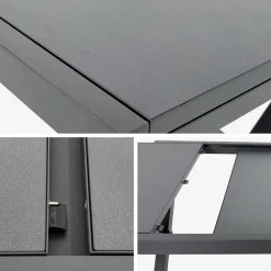 Mesa de jardín extensible de aluminio y cristal, 8 lugares