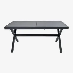 Mesa de jardín extensible de aluminio y cristal, 8 lugares