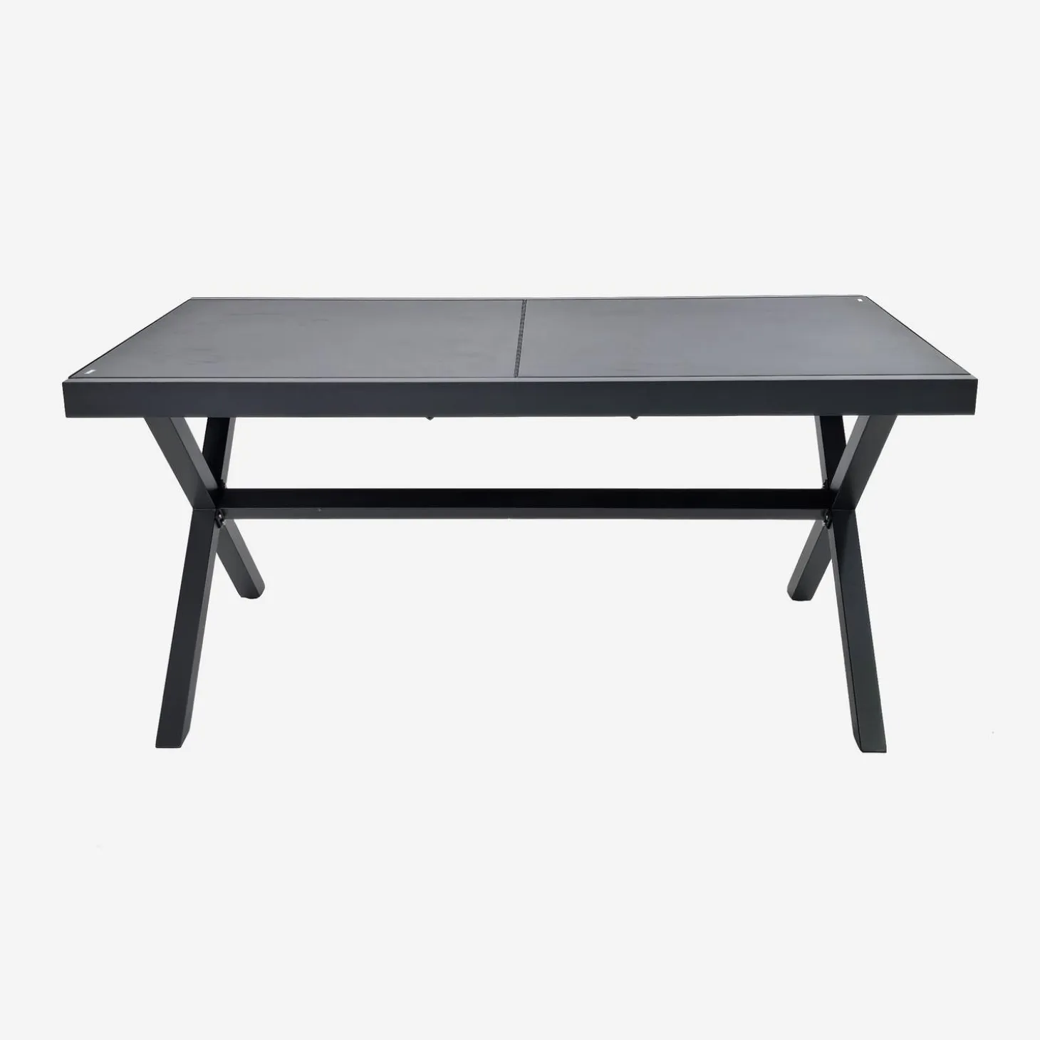 Mesa de jardín extensible de aluminio y cristal, 8 lugares