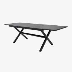 Mesa de jardín extensible de aluminio y cristal, 8 lugares