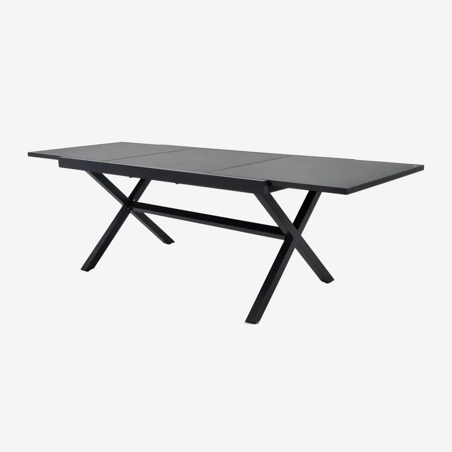 Mesa de jardín extensible de aluminio y cristal, 8 lugares