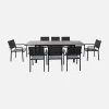 Mesa de jardín extensible de aluminio 160/240cm + 8 sillas
