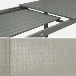 Mesa de jardín extensible de aluminio con 6 sillas
