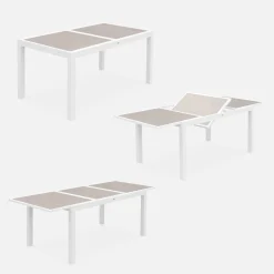 Mesa de jardín extensible de aluminio con 6 sillas