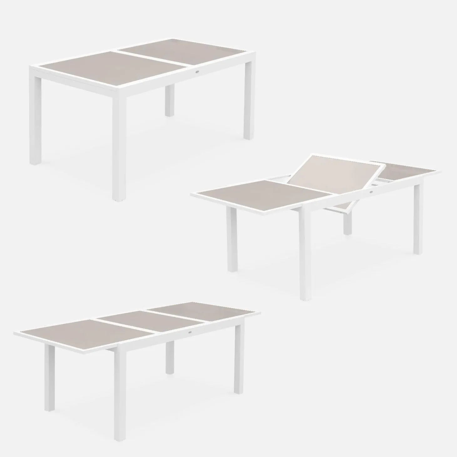 Mesa de jardín extensible de aluminio con 6 sillas