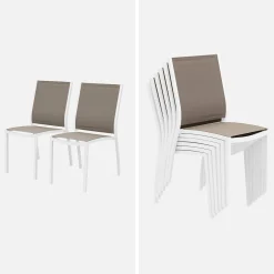 Mesa de jardín extensible de aluminio con 6 sillas