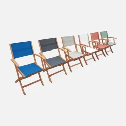 Mesa de jardín extensible de madera + 10 sillas