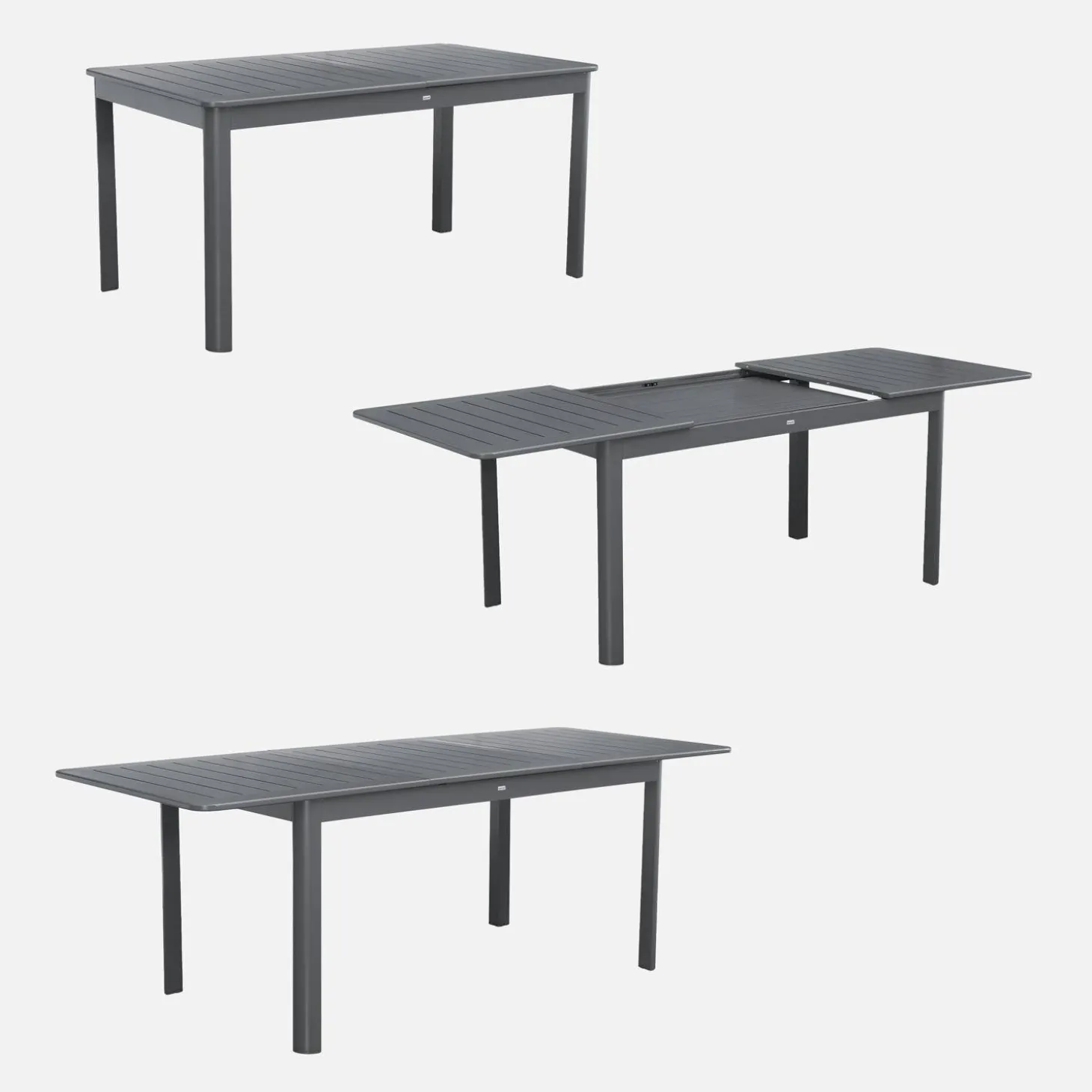 Mesa de jardín extensible de aluminio de 8 plazas