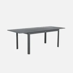 Mesa de jardín extensible de aluminio de 6 plazas