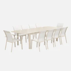 Mesa de jardín extensible de aluminio de 10 plazas