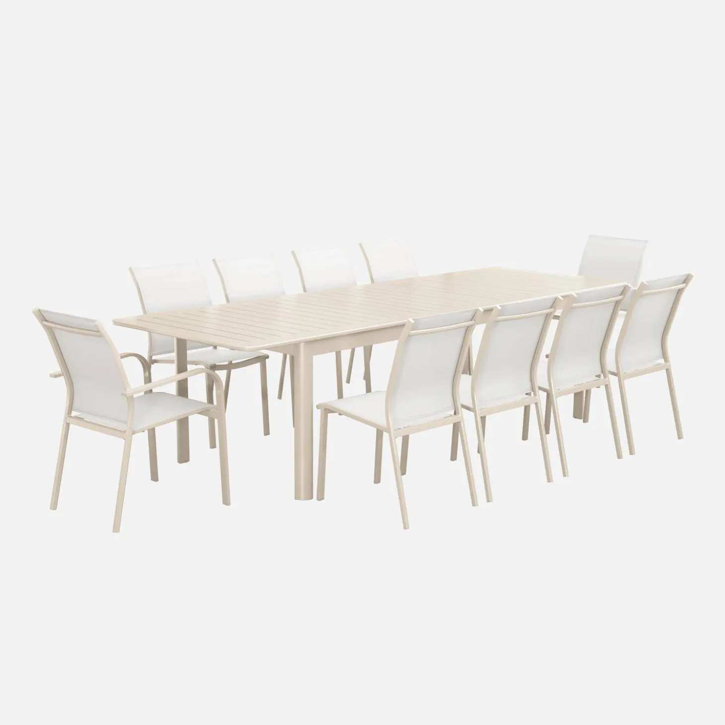 Mesa de jardín extensible de aluminio de 10 plazas