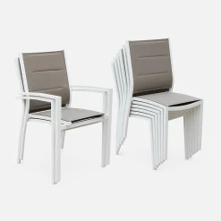 Mesa de jardín extensible de aluminio con 6 sillas