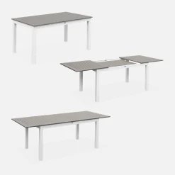 Mesa de jardín extensible de aluminio con 6 sillas