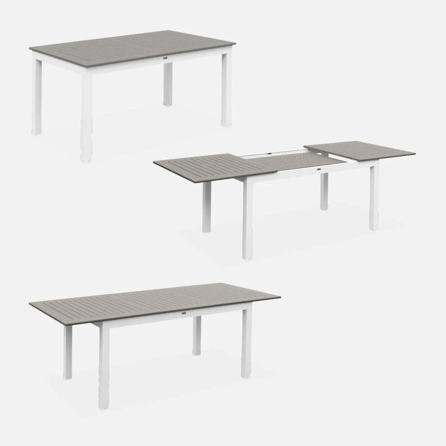 Mesa de jardín extensible de aluminio con 6 sillas