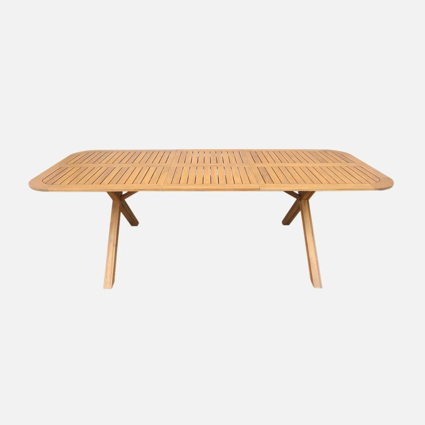 Mesa de jardín extensible de madera de acacia, 6-8 personas