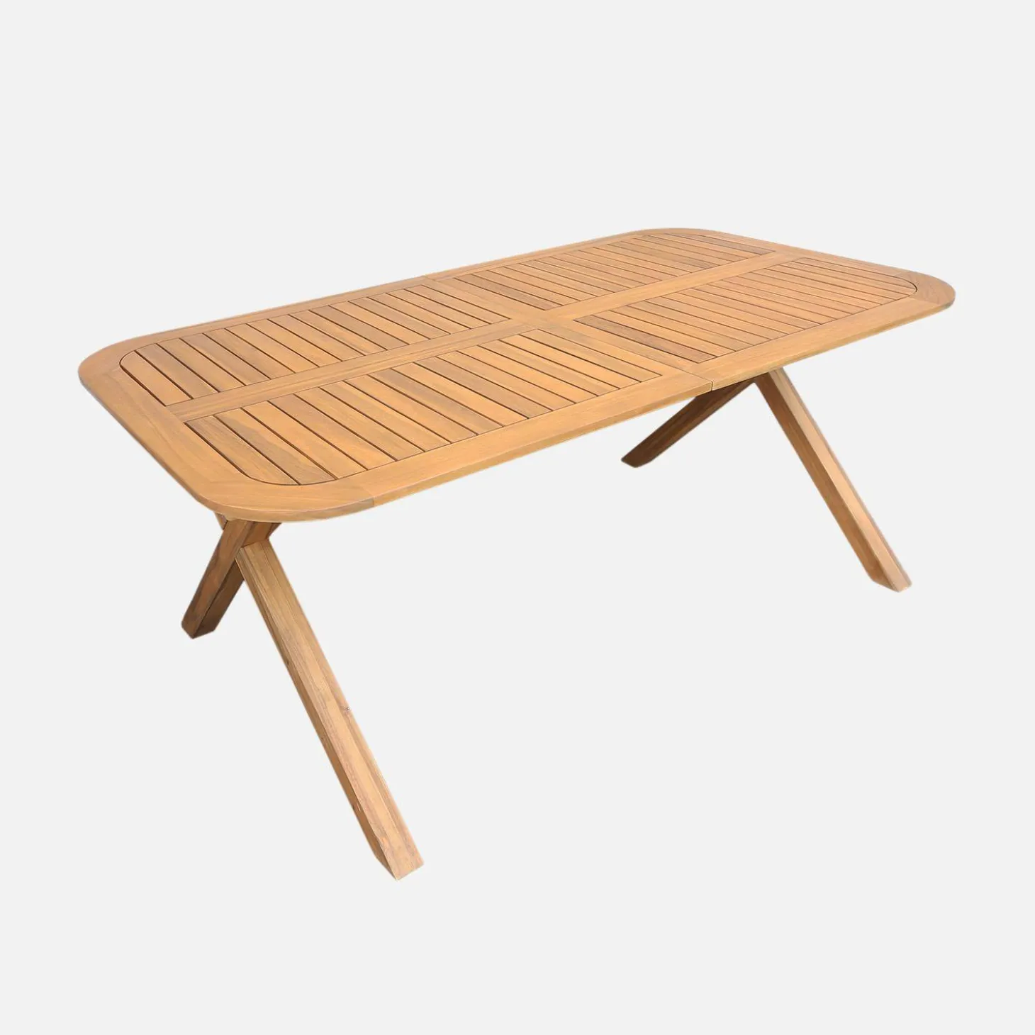 Mesa de jardín extensible de madera de acacia, 6-8 personas