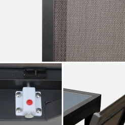 Mesa de jardín extensible de aluminio con 6 sillas