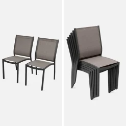 Mesa de jardín extensible de aluminio con 6 sillas