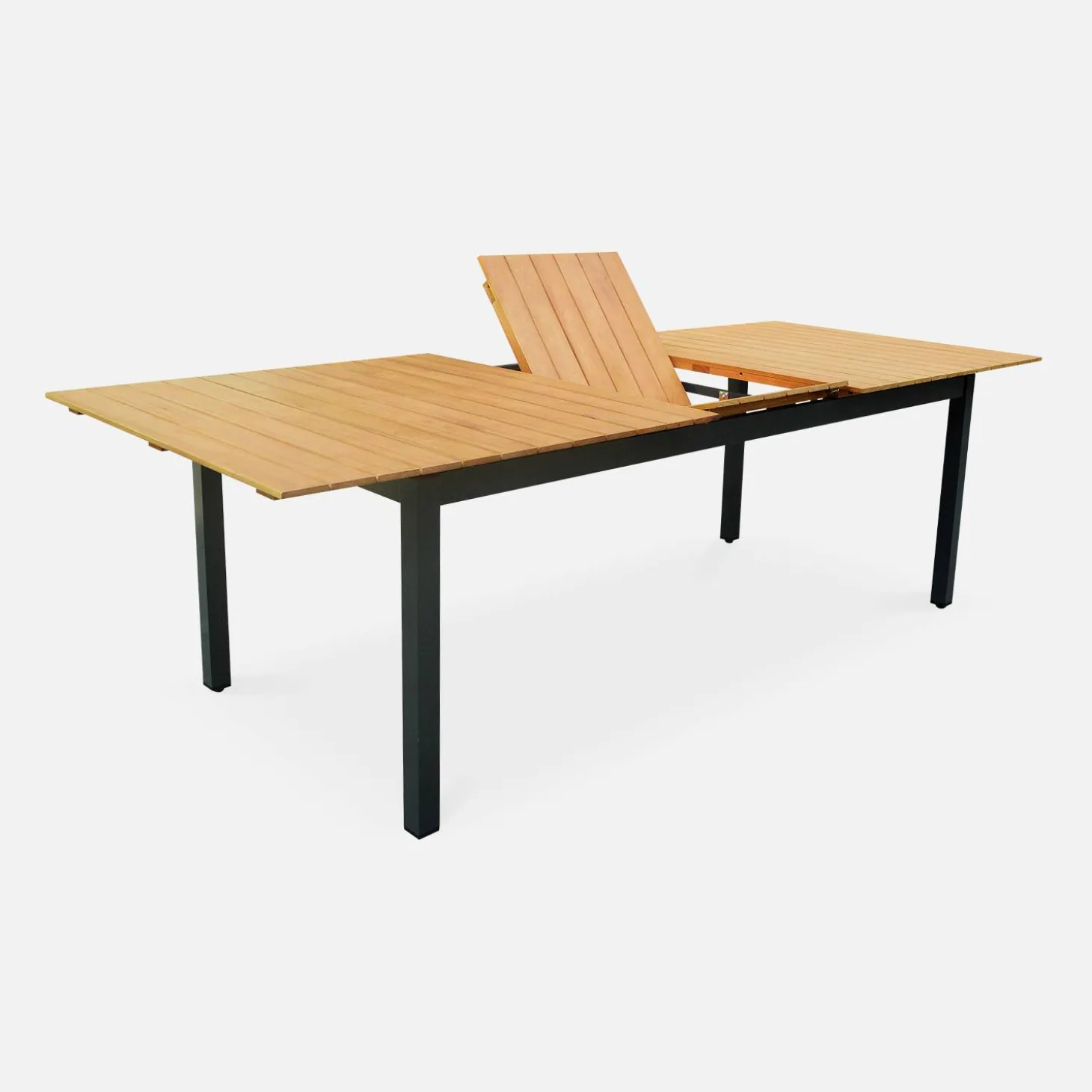 Mesa de jardín extensible de madera, 8 a 10 plazas