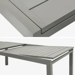 Mesa de jardín extensible de aluminio, 12 plazas