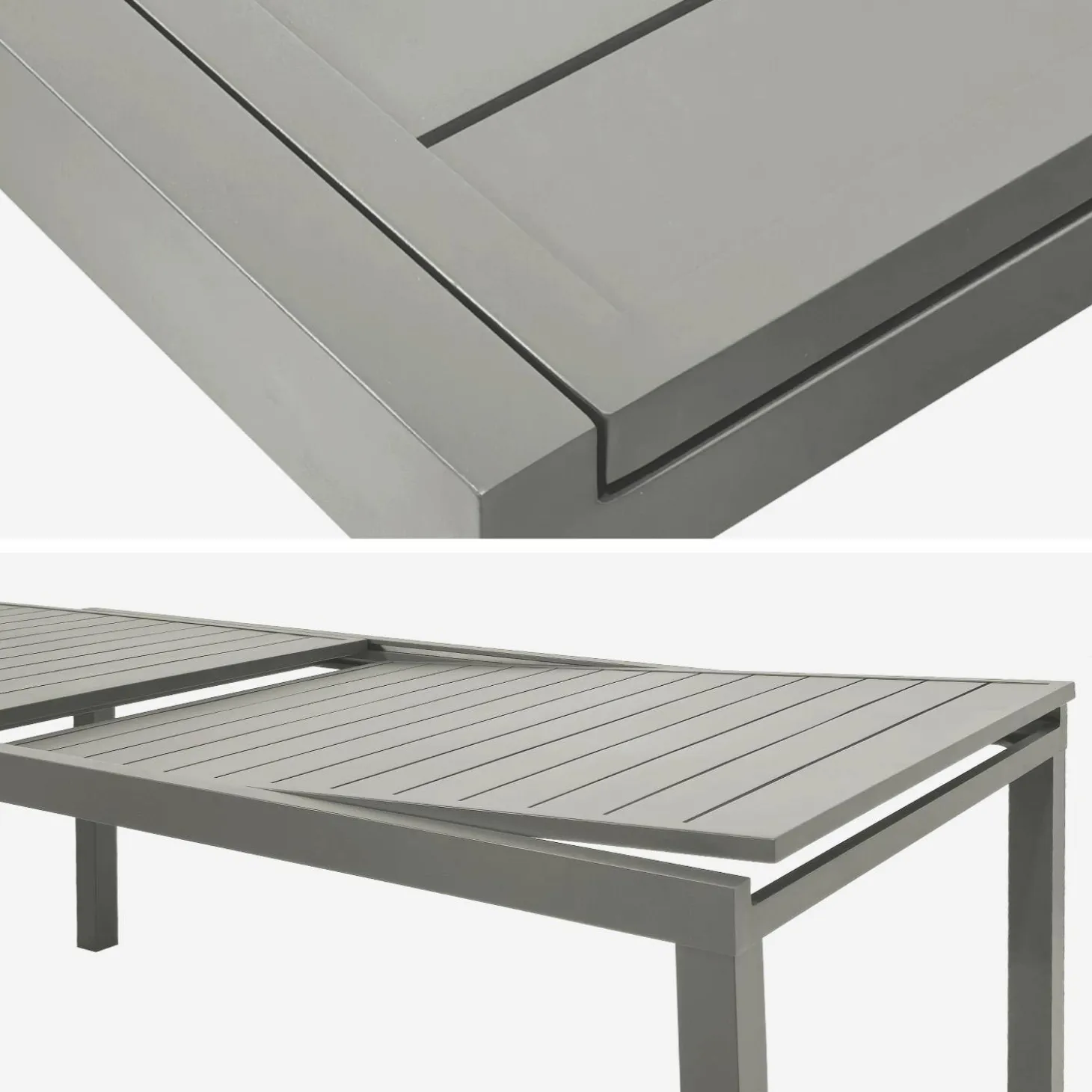 Mesa de jardín extensible de aluminio, 12 plazas