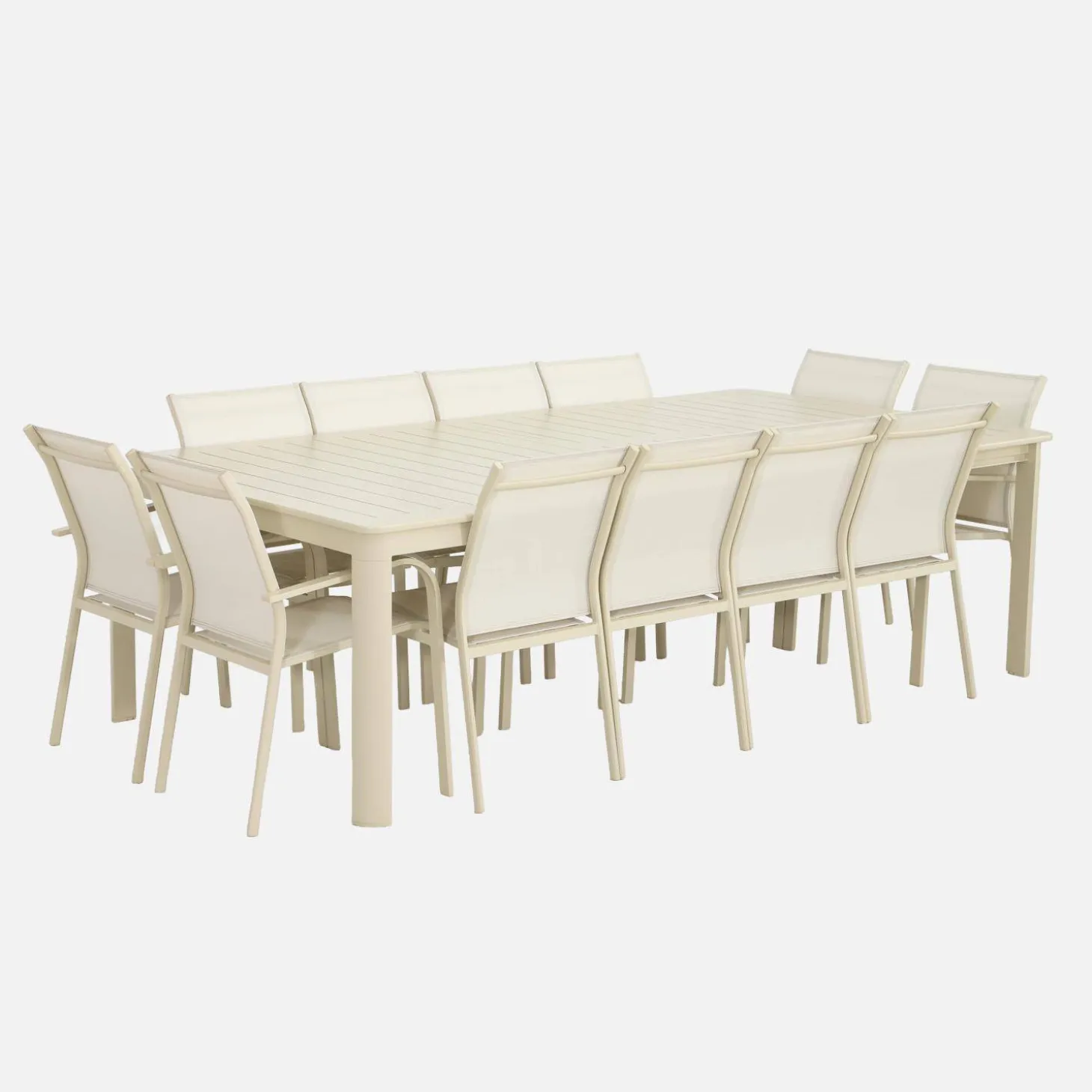 Mesa de jardín extensible de aluminio, 12 a 14 plazas