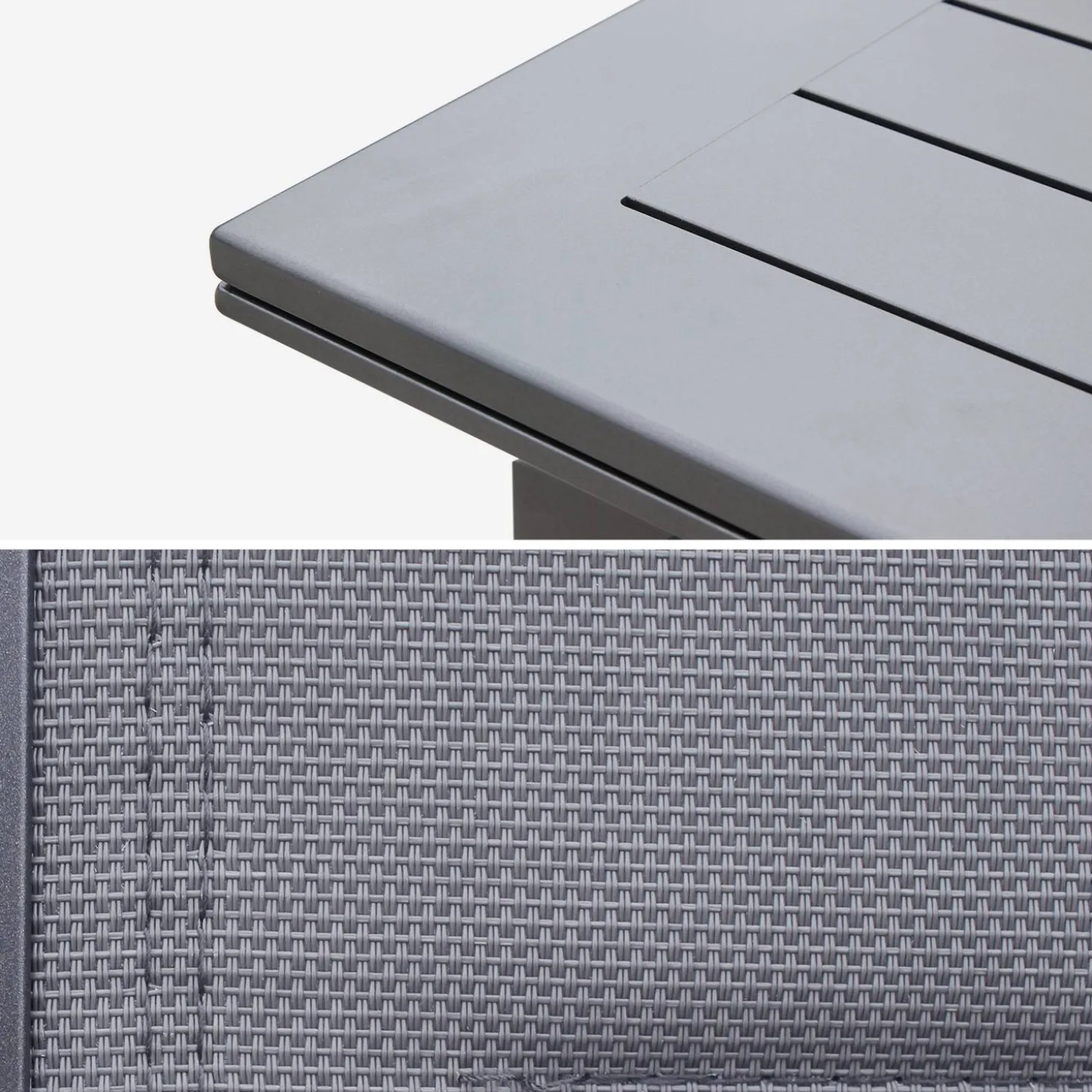 Mesa de jardín extensible de aluminio con 10 sillas