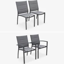 Mesa de jardín extensible de aluminio con 10 sillas