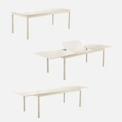 Mesa de jardín extensible de aluminio de 8 plazas